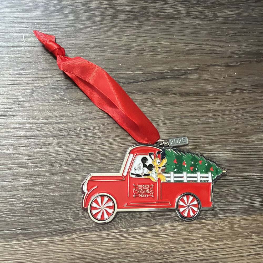 Disney Mickey Mouse & Pluto Red Truck Christmas Ornament 2025 MVMCP